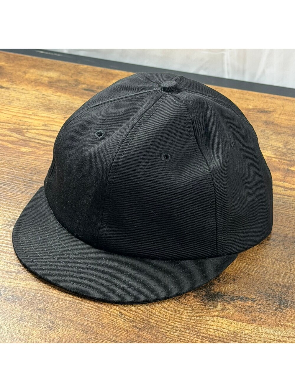 Stockbridge Sewing Works Black Fitted Baseball Cap USA Made Size 7 5/8